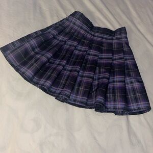 SHEIN Purple Blue Mini Skater Skirt